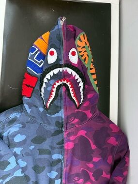 Bape Shark Full-Zip Hoodie - Blue & Pink Camo